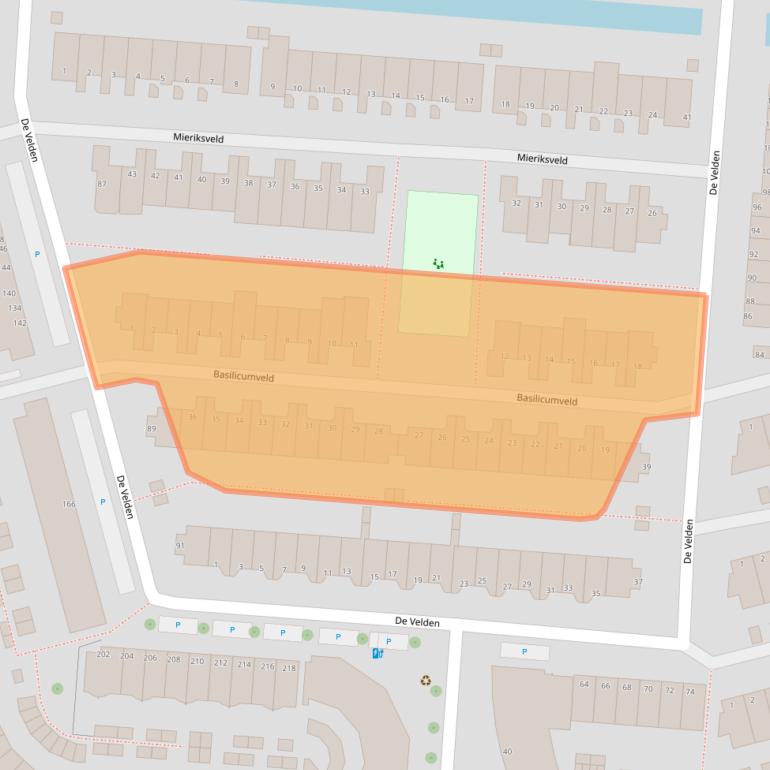 Kaart van postcodegebied 3124CA.
