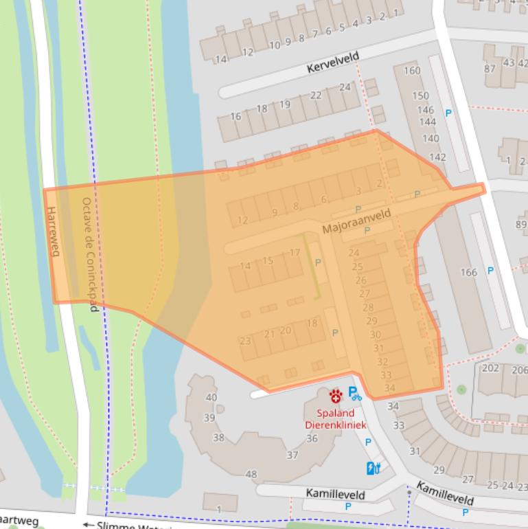 Kaart van postcodegebied 3124CJ.