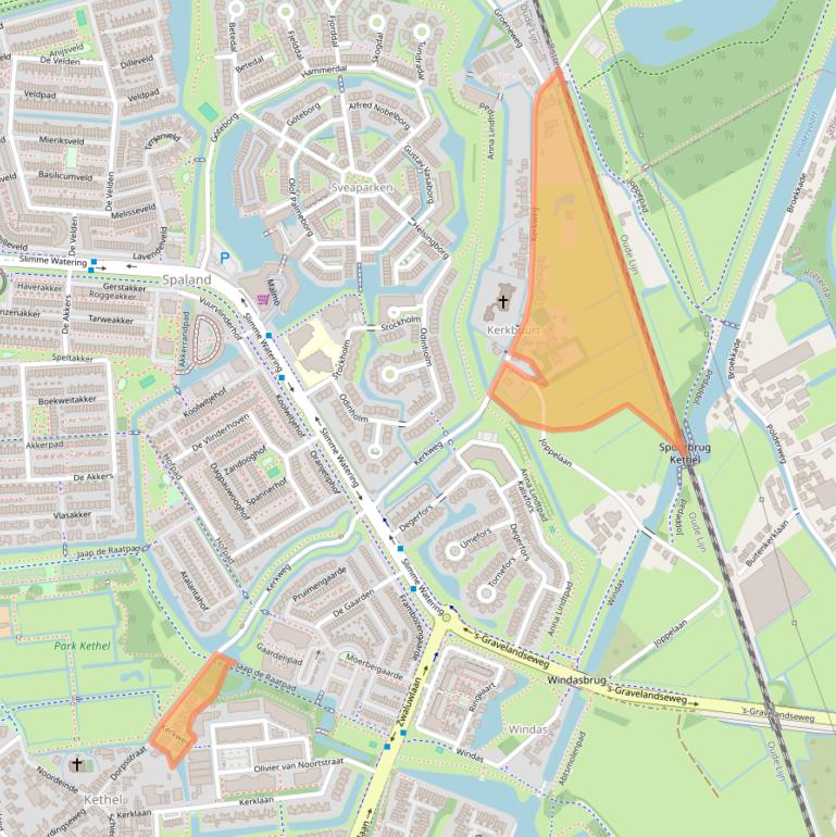 Kaart van postcodegebied 3124KE.