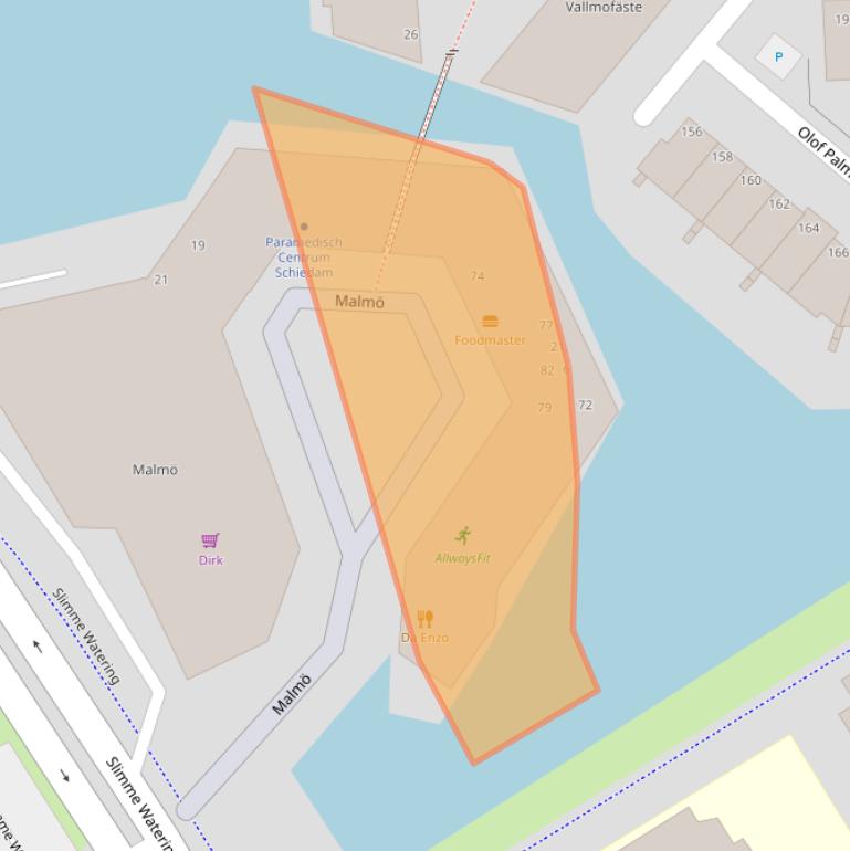 Kaart van postcodegebied 3124KG.