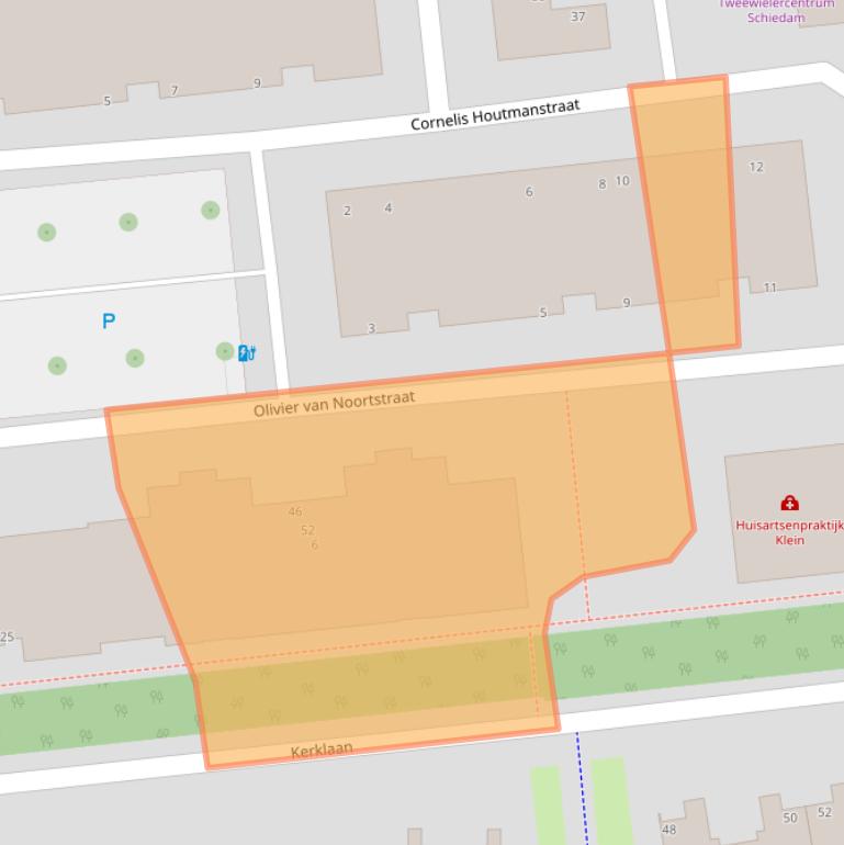 Kaart van postcodegebied 3124LA.