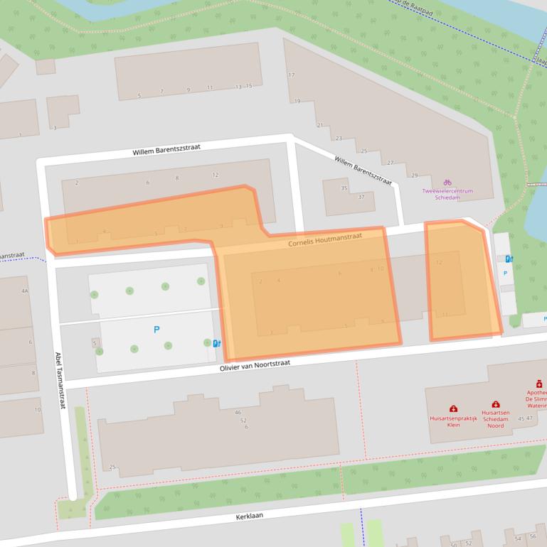Kaart van postcodegebied 3124LB.