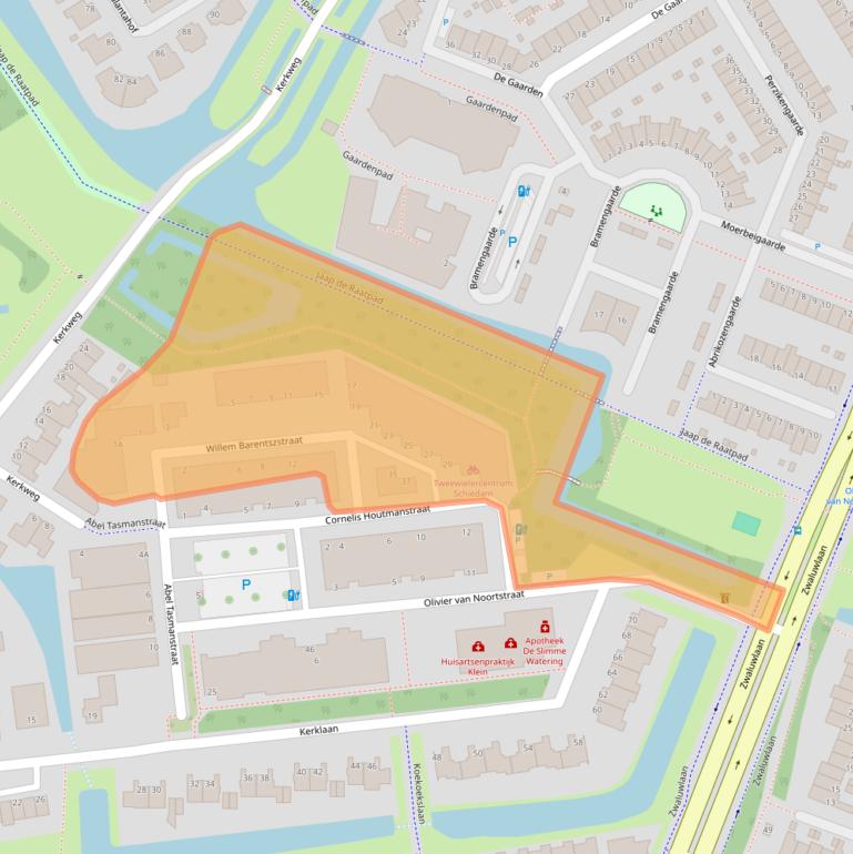 Kaart van postcodegebied 3124LC.