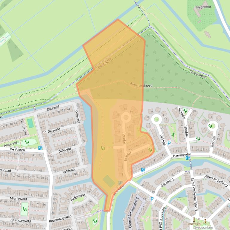 Kaart van postcodegebied 3124NA.