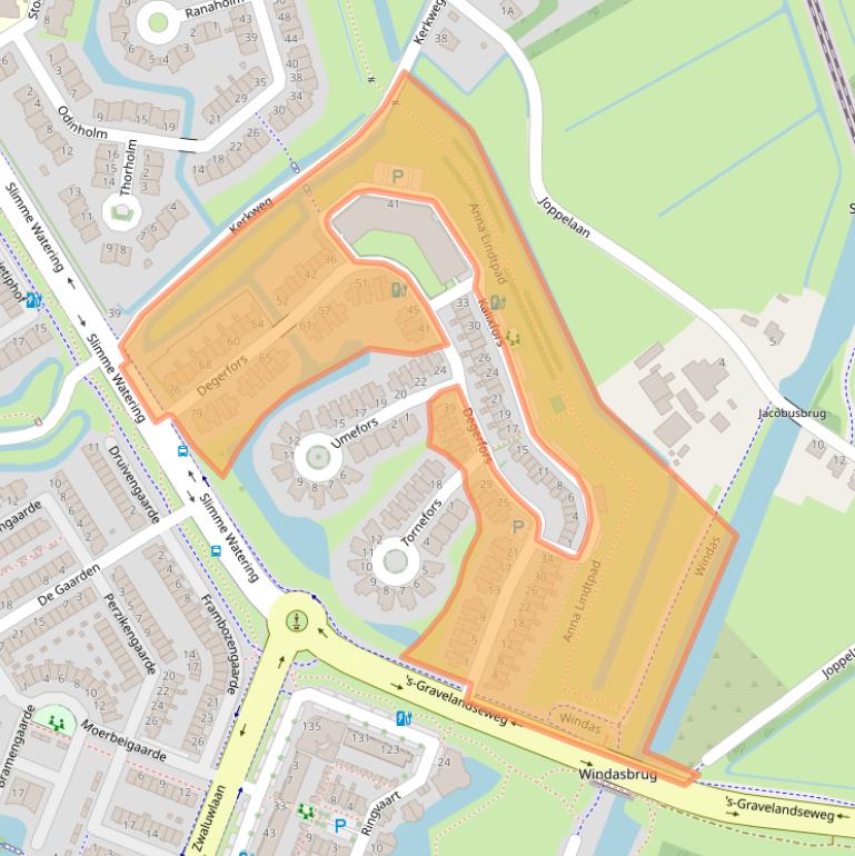 Kaart van postcodegebied 3124RA.