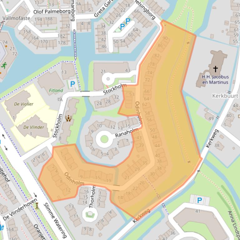 Kaart van postcodegebied 3124SC.