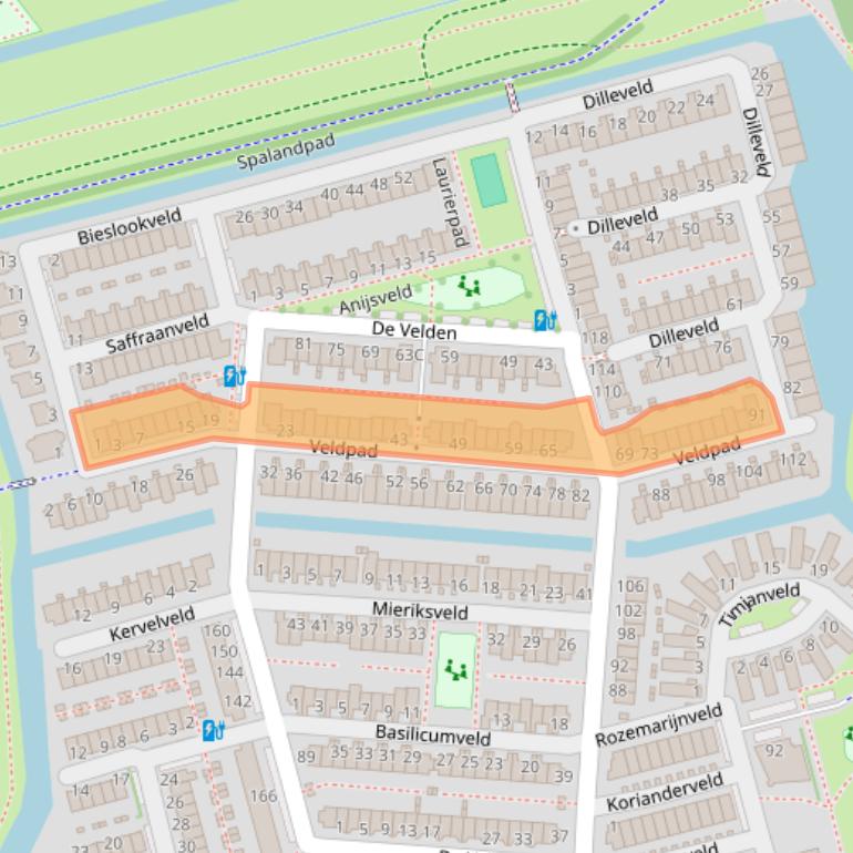 Kaart van postcodegebied 3124VL.