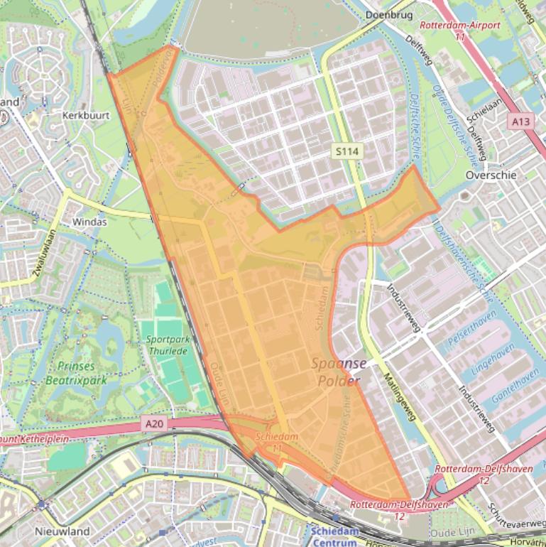 Kaart van postcodegebied 3125.