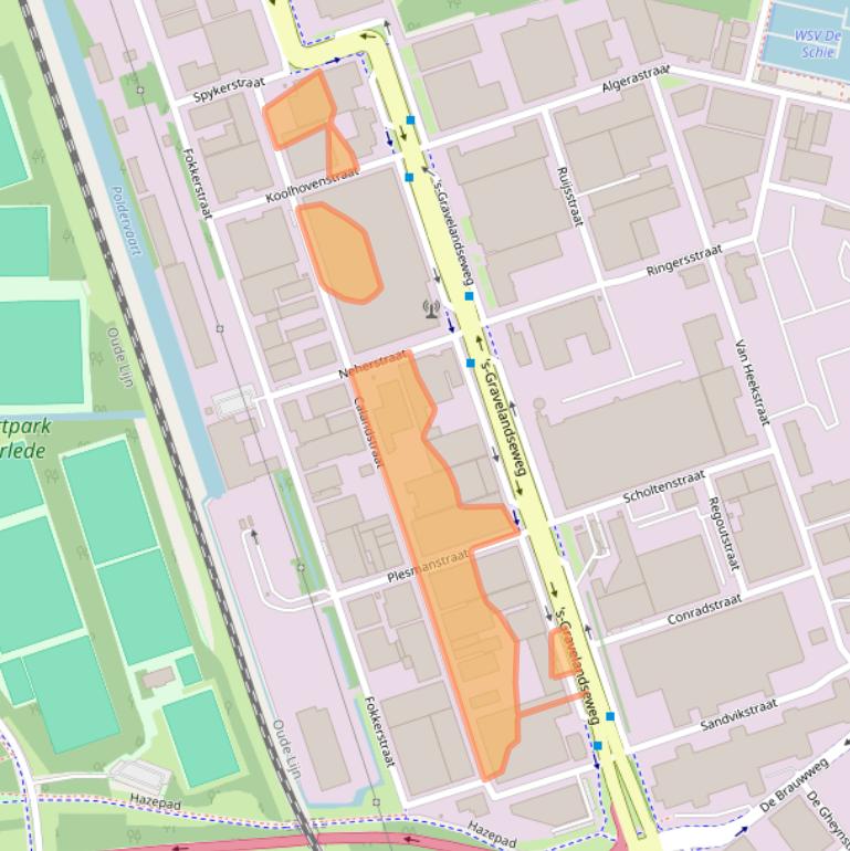 Kaart van postcodegebied 3125BA.