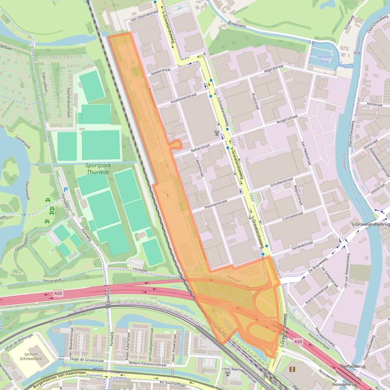 Kaart van postcodegebied 3125BE.