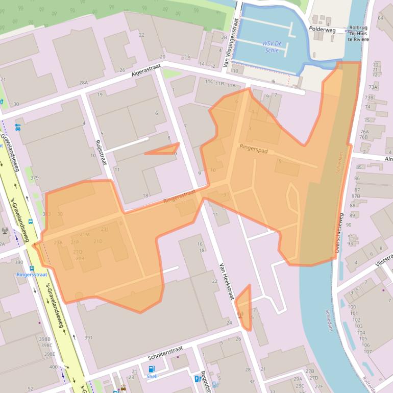 Kaart van postcodegebied 3125BP.