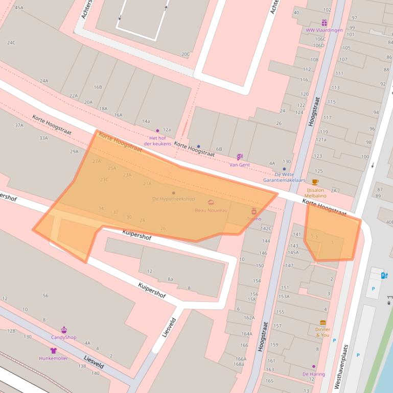 Kaart van postcodegebied 3131BH.