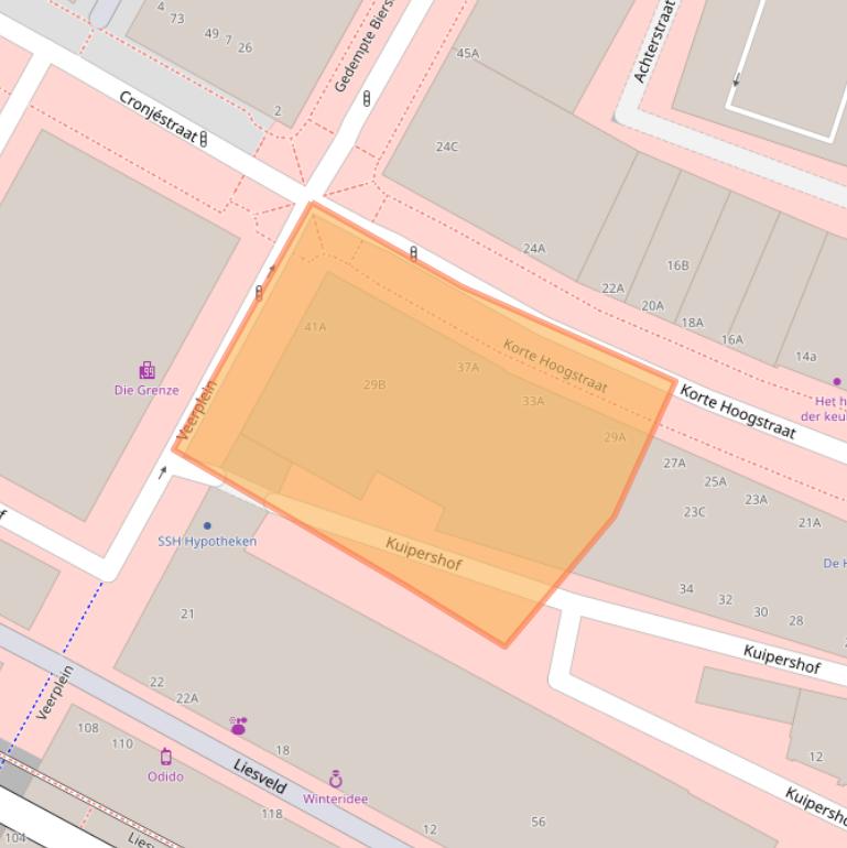 Kaart van postcodegebied 3131BJ.