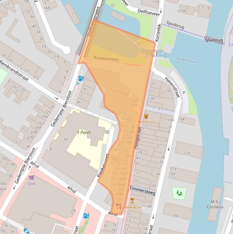 Kaart van postcodegebied 3131BN.