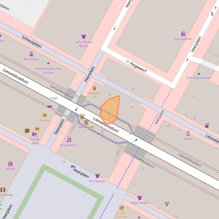 Kaart van postcodegebied 3131BZ.