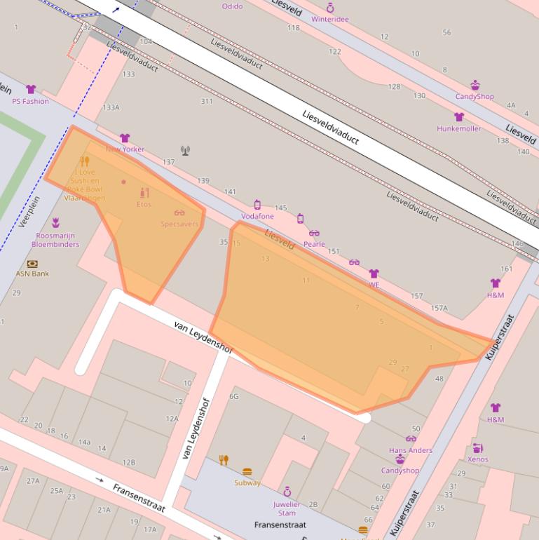 Kaart van postcodegebied 3131CJ.