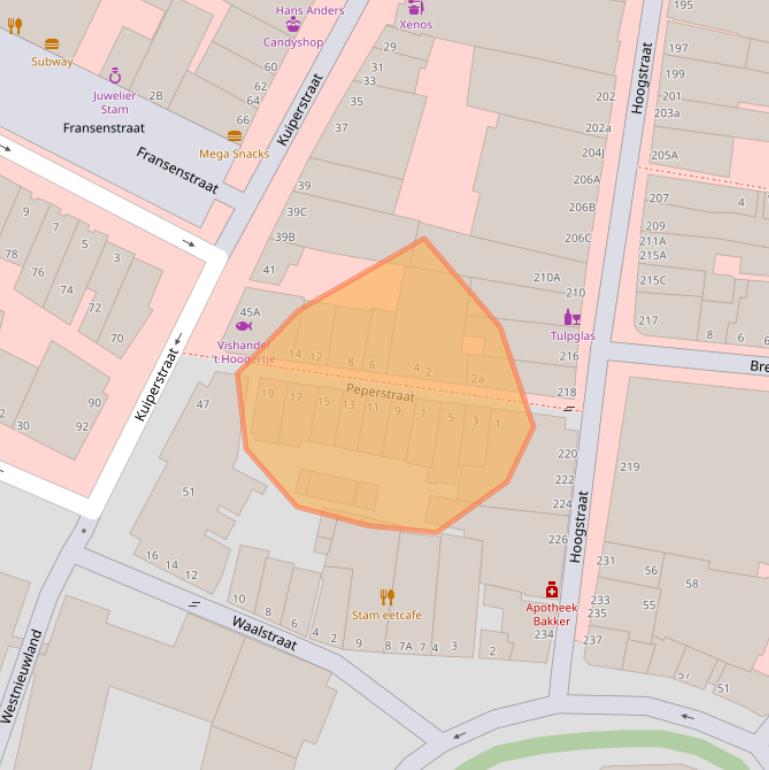 Kaart van postcodegebied 3131CT.