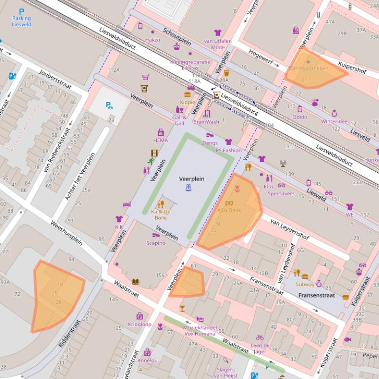 Kaart van postcodegebied 3131CX.