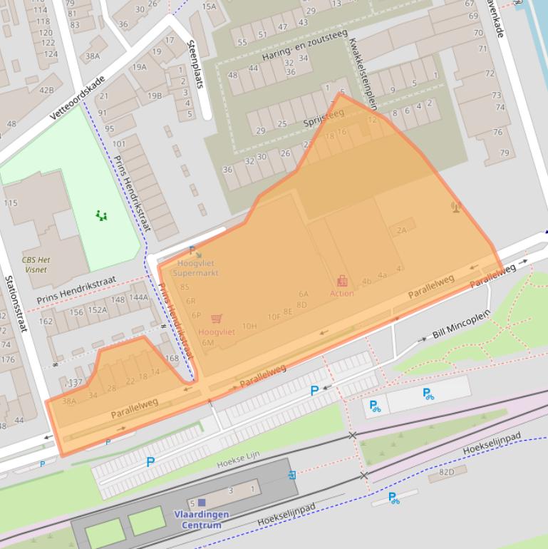 Kaart van postcodegebied 3131DG.