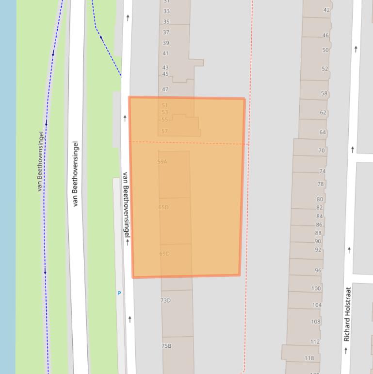 Kaart van postcodegebied 3131EB.