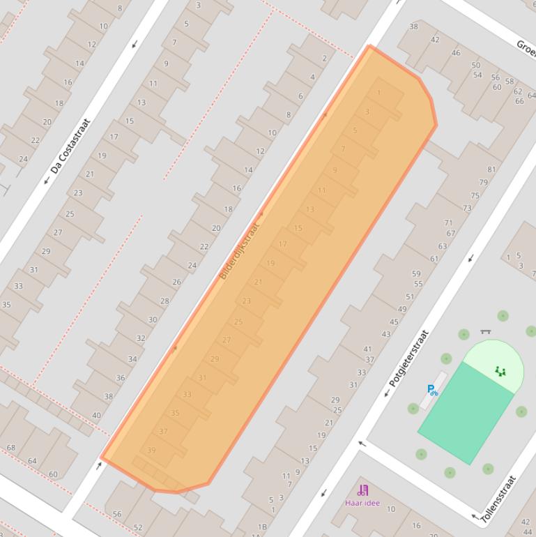 Kaart van postcodegebied 3131GA.