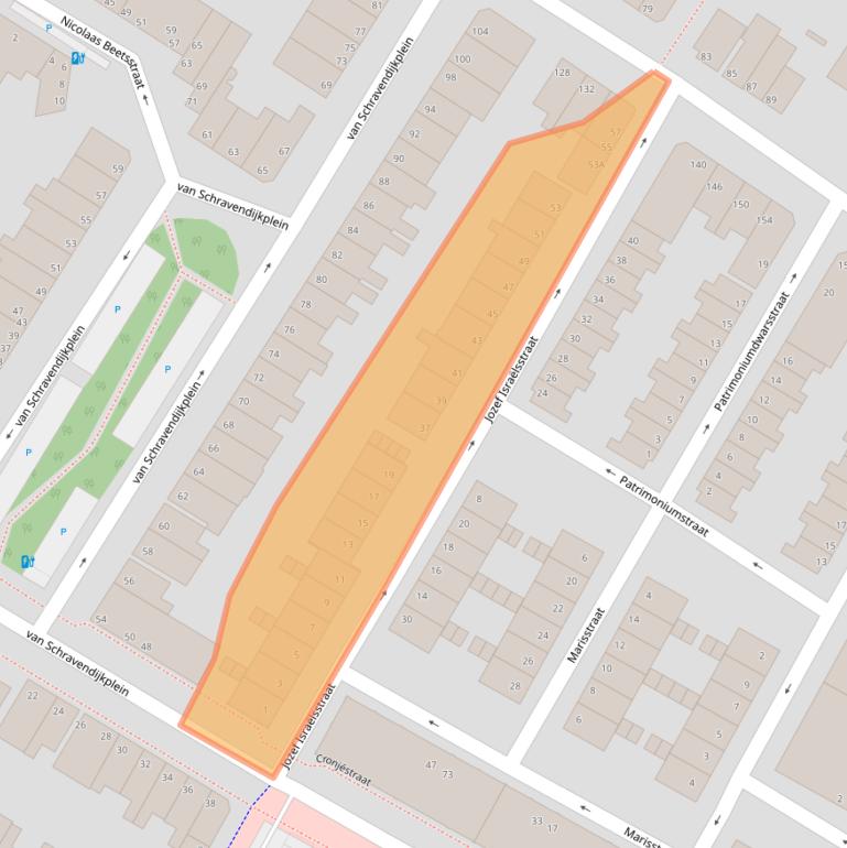 Kaart van postcodegebied 3131GK.