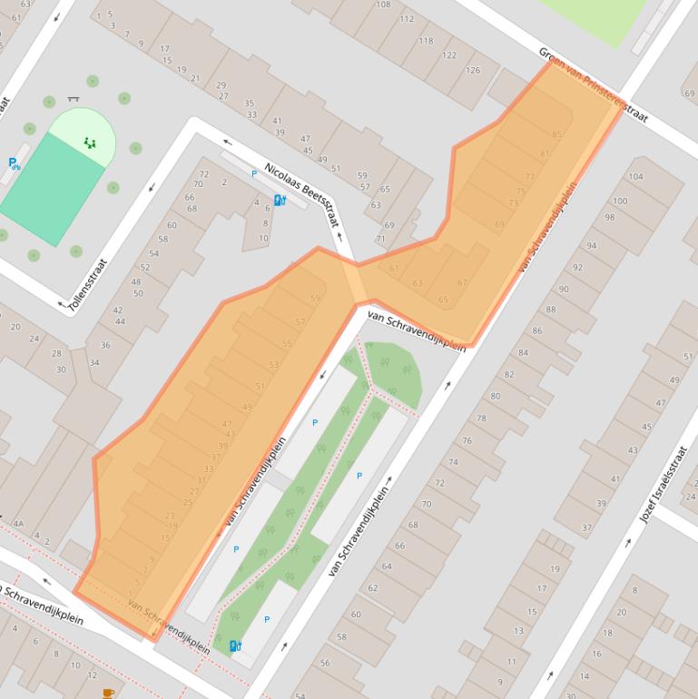 Kaart van postcodegebied 3131GV.