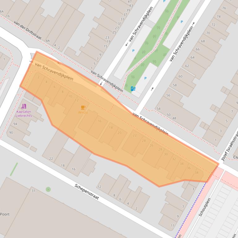 Kaart van postcodegebied 3131GW.