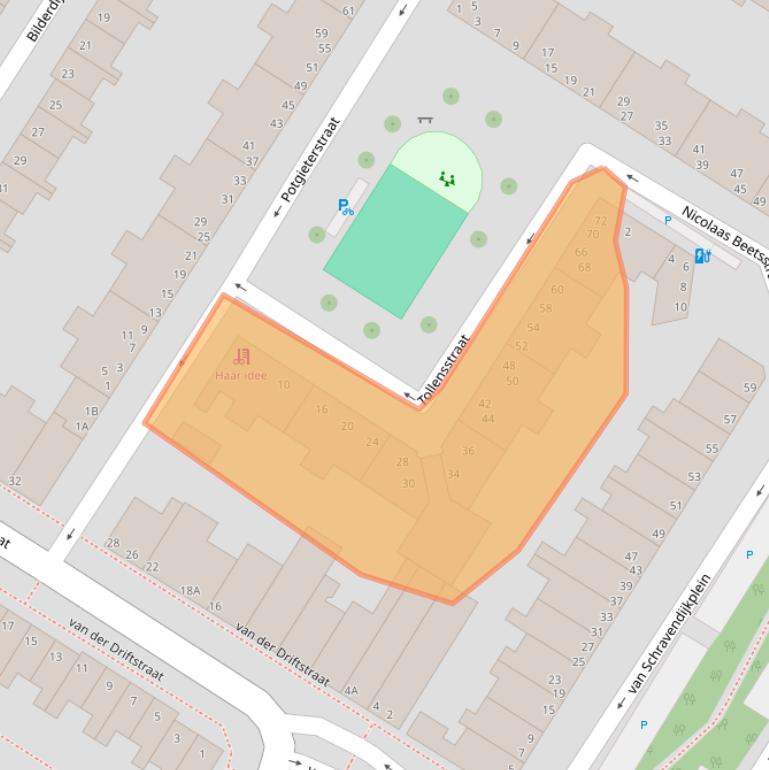 Kaart van postcodegebied 3131GZ.