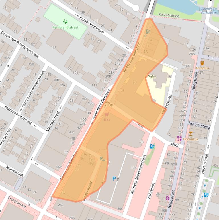Kaart van postcodegebied 3131HJ.