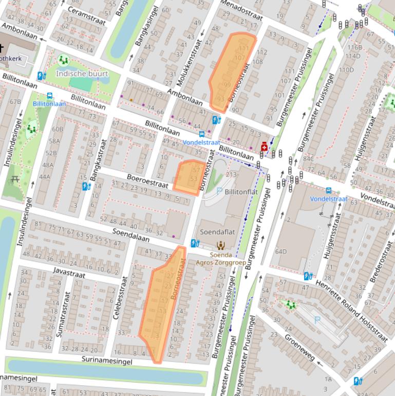 Kaart van postcodegebied 3131JC.