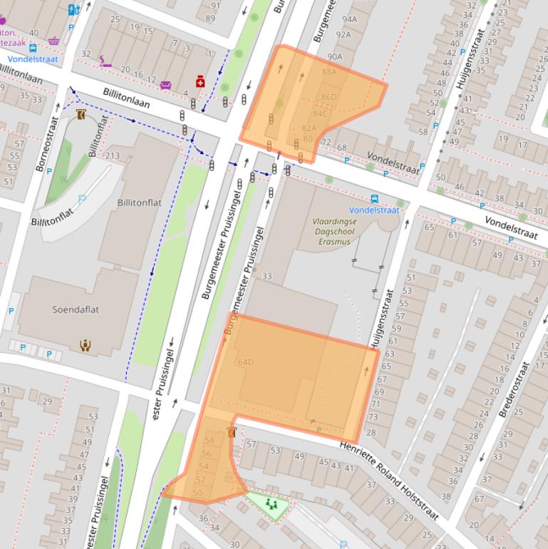 Kaart van postcodegebied 3131JR.