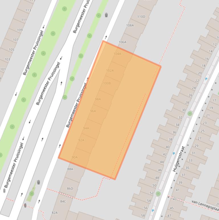 Kaart van postcodegebied 3131JS.