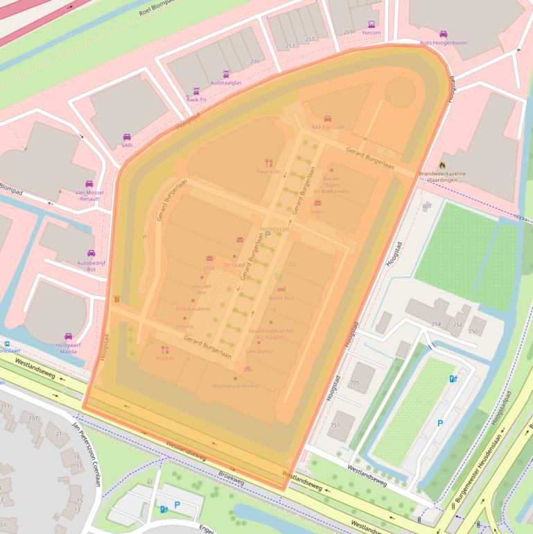 Kaart van postcodegebied 3131KZ.