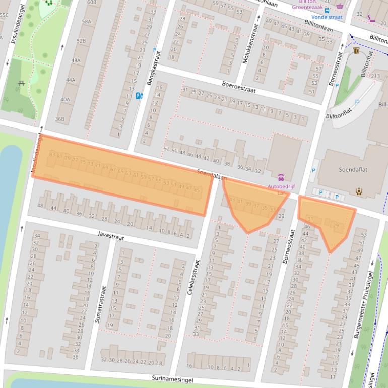 Kaart van postcodegebied 3131LS.
