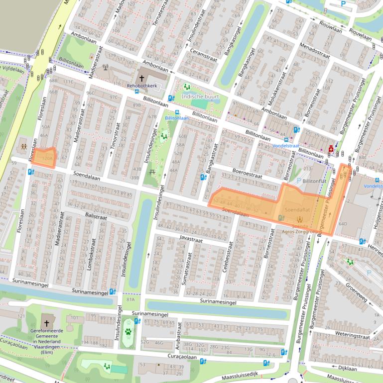 Kaart van postcodegebied 3131LV.