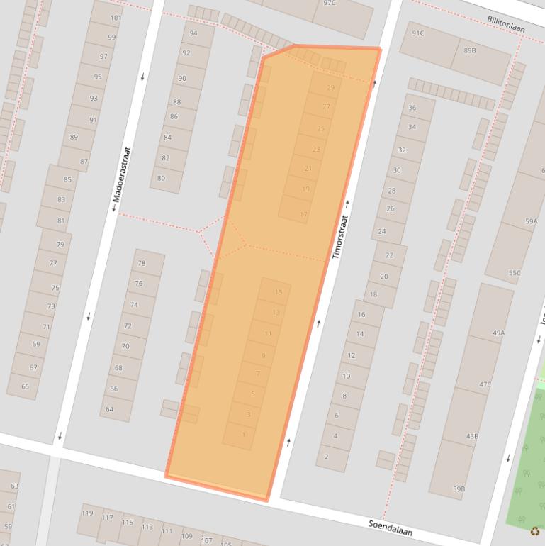 Kaart van postcodegebied 3131LW.