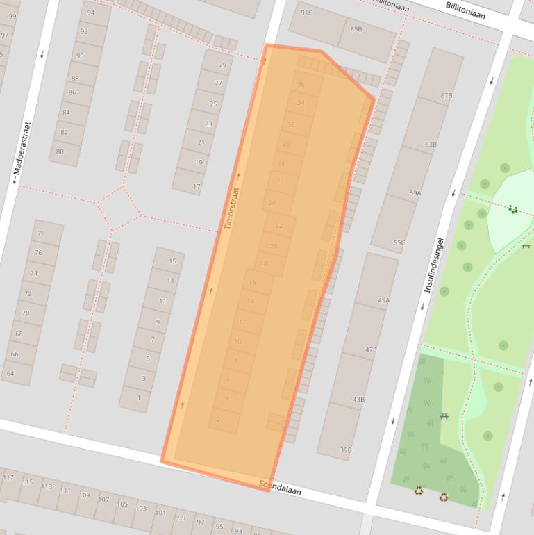 Kaart van postcodegebied 3131LX.