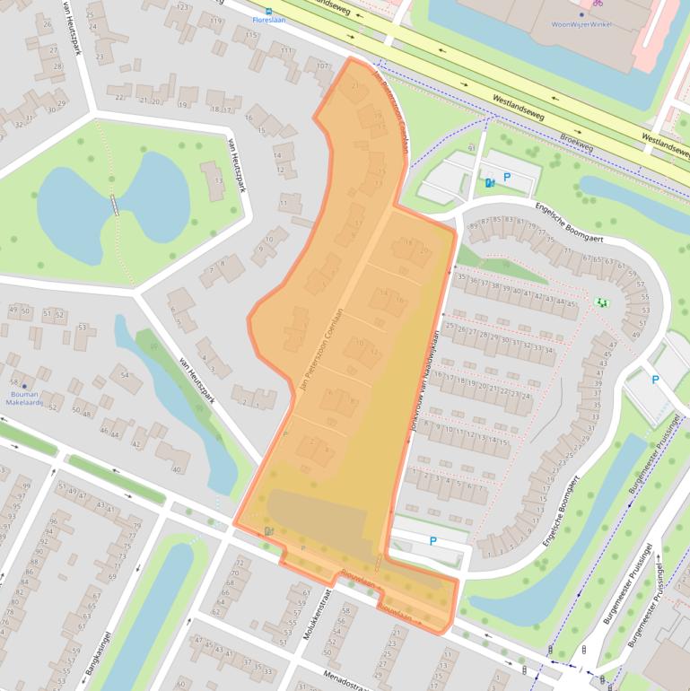 Kaart van postcodegebied 3131NJ.
