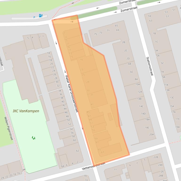 Kaart van postcodegebied 3131PA.