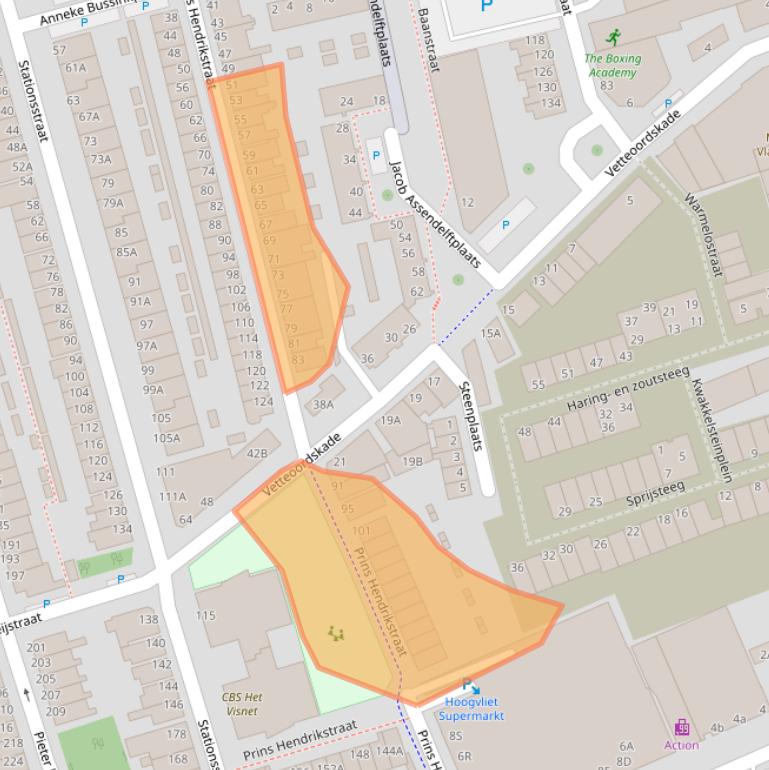 Kaart van postcodegebied 3131PL.