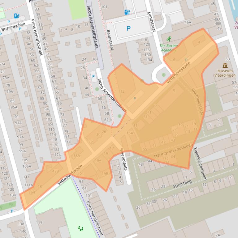 Kaart van postcodegebied 3131PZ.