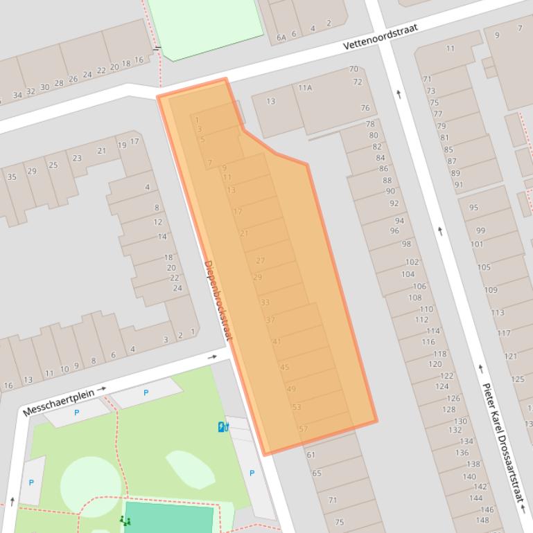 Kaart van postcodegebied 3131TA.