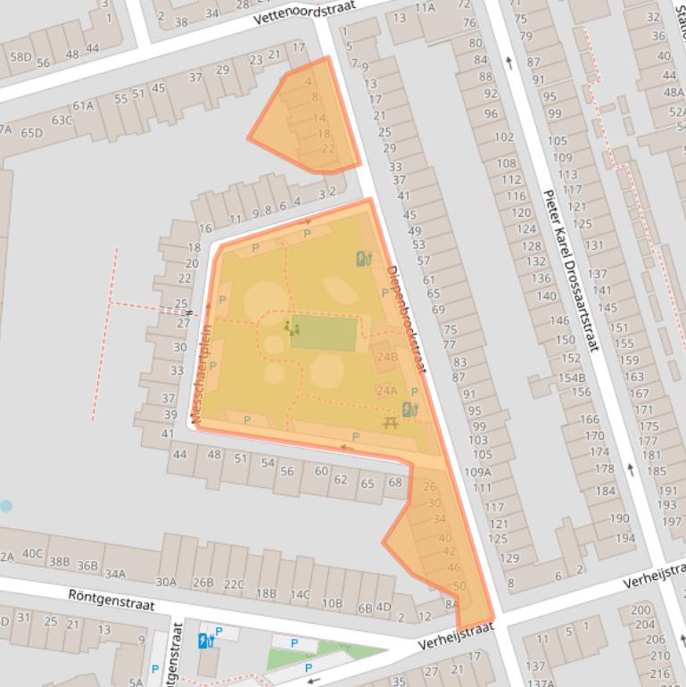 Kaart van postcodegebied 3131TD.