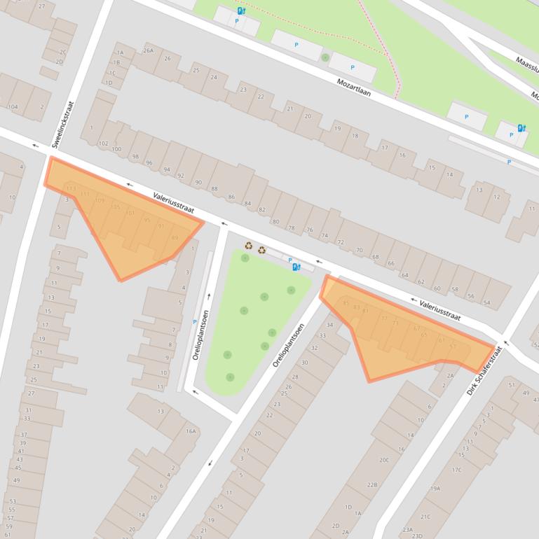 Kaart van postcodegebied 3131TJ.