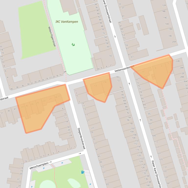 Kaart van postcodegebied 3131TN.