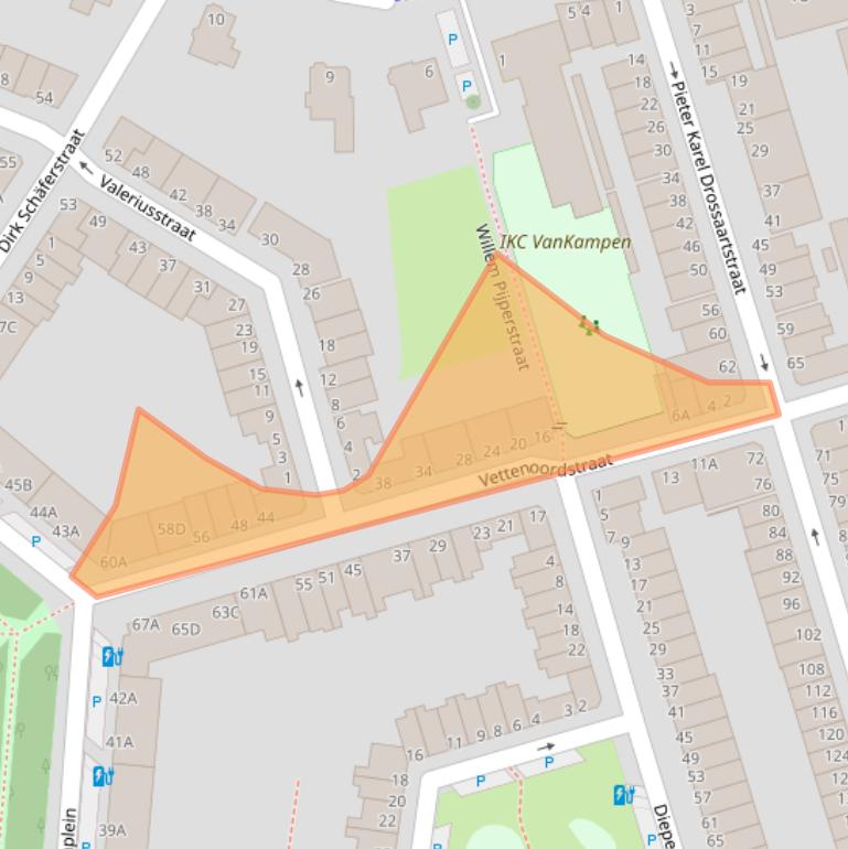 Kaart van postcodegebied 3131TR.
