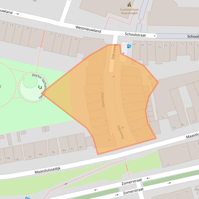 Kaart van postcodegebied 3131VC.