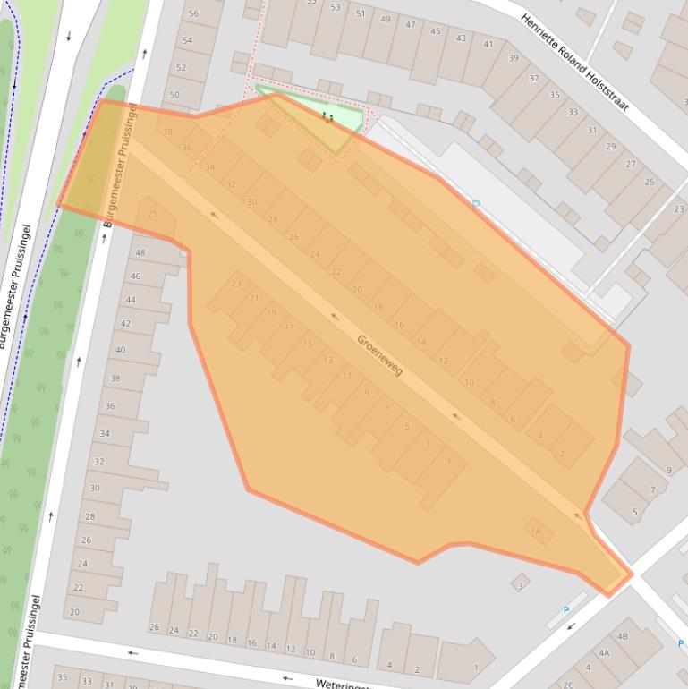 Kaart van postcodegebied 3131VE.