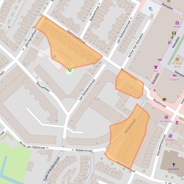 Kaart van postcodegebied 3131VH.